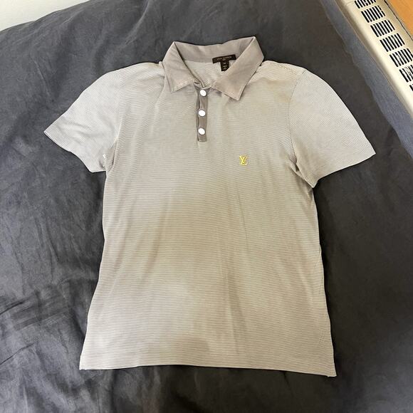 Louis Vuitton Polo Shirt Grey Striped (Men’s Medium) 100% authentic - Picture 2 of 6